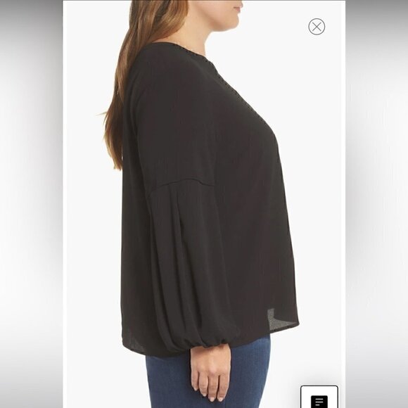 Vince Camuto Black Raglan Sleeve Blouse sz 3X - Picture 9 of 10